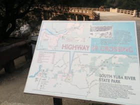 informational sign post yuba river california